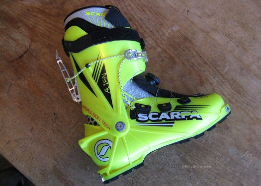 Scarpa Alien backcountry skiing boot. Scarpa Alien backcountry skiing boot.