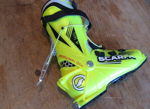 Scarpa Alien backcountry skiing boot. Scarpa Alien backcountry skiing boot.