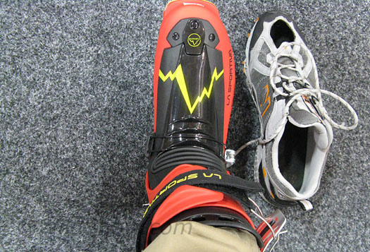 La Sportiva backcountry skiing boots. La Sportiva backcountry skiing boots.