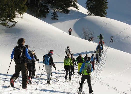 Up the Breitenstein, backcountry skiing. Up the Breitenstein, backcountry skiing.