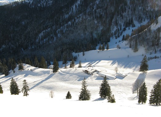 Skiing down to Wuhrstein Alm. Skiing down to Wuhrstein Alm.