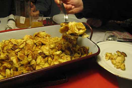 The goods being served up, fuel for backcountry skiers. The goods being served up, fuel for backcountry skiers.