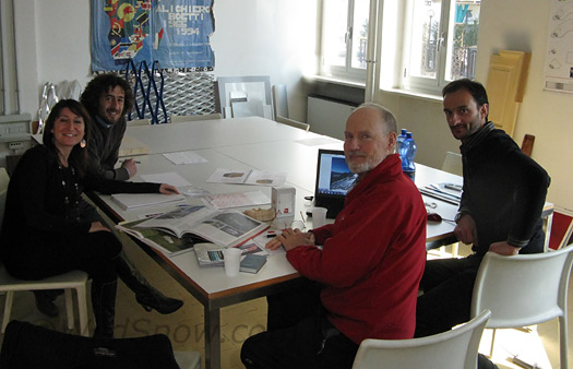 Meeting with the LEAP guys and gals. Stefano Testa to right, me, Chritiana Meeting with the LEAP guys and gals. Stefano Testa to right, me, Cristiana (who graciously interpreted) and Luca.
