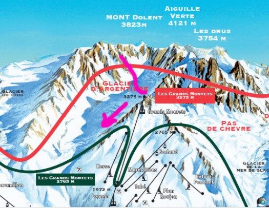 Montes map, Chamonix area, France. Montes map Chamonix area, France.