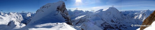 Mt Forbes and the Mons Icefield from Mt Laclytte