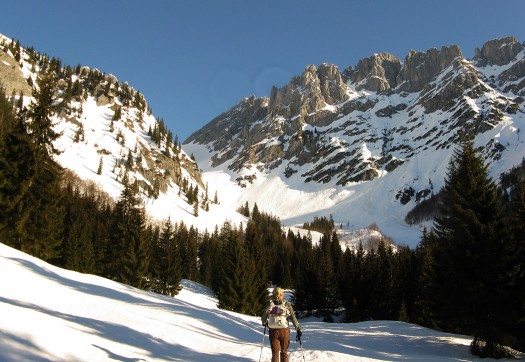 Route uses the obvious snow to col. You can climb Route uses the obvious snow to col. You can climb