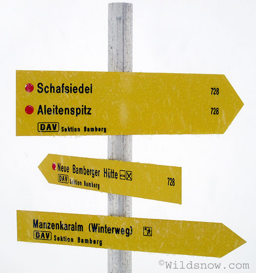 The GPS keeps us right on track, bringing us back to a sign that Lou had marked as a waypoint on the ascent. The GPS keeps us right on track, bringing us back to a sign that Lou had marked as a waypoint on the ascent.