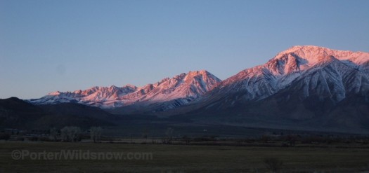 Classic view of the Bishop skyline: Mounts Emerson, Locke, Basin and Tom presiding. March 20. Classic view of the Bishop skyline: Mounts Emerson, Locke, Basin and Tom presiding. March 20.