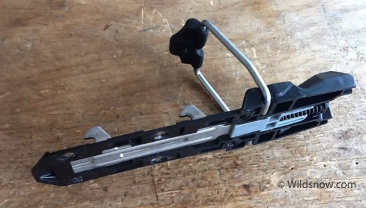 The rear climbing attachment has two levels of climbing rise. I found there to be no problem keeping the riser in the highest position but when the time came to ramp the angle down it had a tendency to go flat. Overall binding and heel strike was fairly quite. The rear climbing attachment has two levels of climbing rise. I found there to be no problem keeping the riser in the highest position but when the time came to ramp the angle down it had a tendency to go flat. Overall binding and heel strike was fairly quiet.