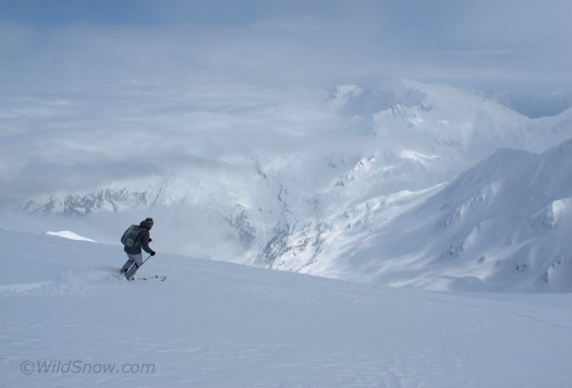 Skiing off Hocharn summit. Skiing off Hocharn summit.