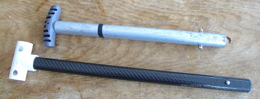 Conventional alu shovel shaft above would weight about 8 ounces at 20 inch length. Conventional alu shovel shaft above would weight about 8 ounces at 20 inch length.