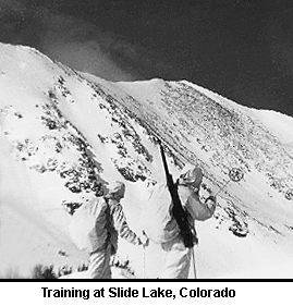 10th Mountain Division soldiers training at Slide Lake, Colorado. 10th Mountain Division soldiers training at Slide Lake, Colorado.