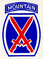 10th emblem and shoulder patch. 10th emblem and shoulder patch.