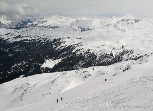 On the alpine portion of the trip, looking northeast at the vast ski touring terrain. On the alpine portion of the trip, looking northeast at the vast ski touring terrain.