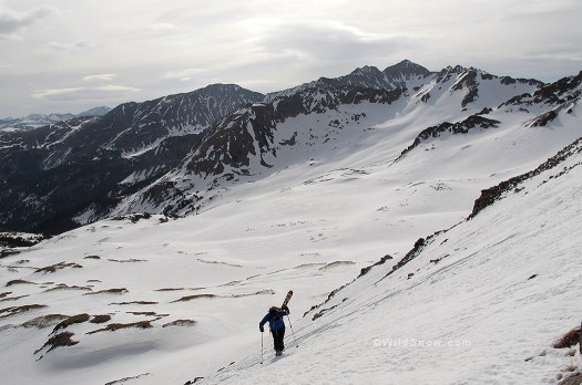 On West Pearl Peak in Pearl Basin, May 1 2012, looking easterly at Star Peak.
