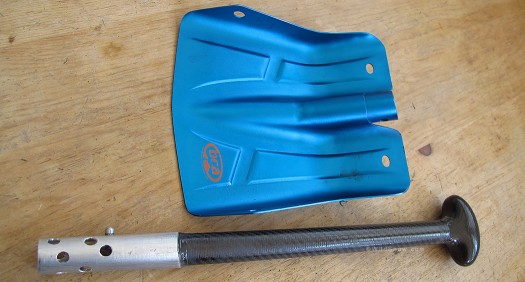 BCA B-1 shovel blade with custom adapted carbon shaft, saves more than 2 ounces over stock. BCA B-1 shovel blade with custom adapted carbon shaft, saves more than 2 ounces over stock.
