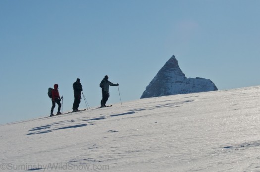 The distinctive west face of the Matterhorn