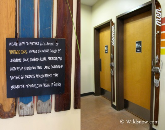 Plaques displayed the contributions by locals. Even the restrooms received matching ski signage.