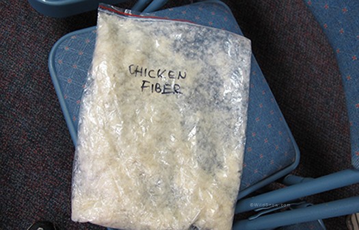 Mainly, if they say your jacket has 800 fill, just make sure it's not really filled with this stuff. Mainly, if they say your jacket has 800 fill, just make sure it's not really filled with this stuff.