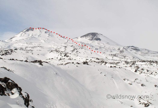 Volcan Nuevo on the left, Volcan Viejo on the right. We roughly followed the red dots to the top of Nuevo. Volcan Nuevo on the left, Volcan Viejo on the right. We roughly followed the red dots to the top of Nuevo.