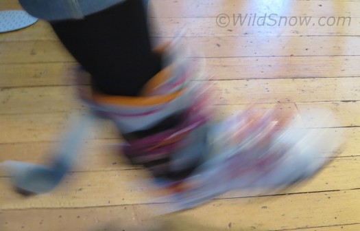 Kicking the heel in place Kicking the heel in place