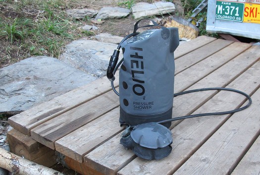Helio pressure shower in play. Helio pressure shower in play.