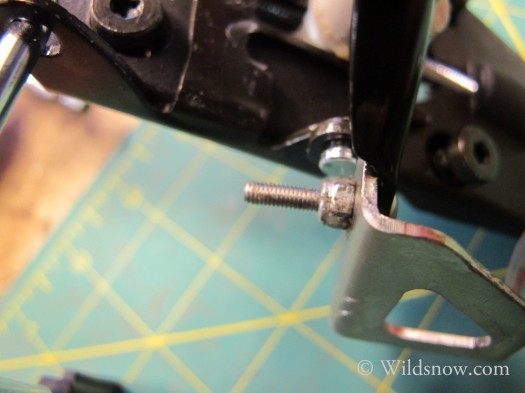 Maruelli top view with brake activated exposing protruding bolt. 