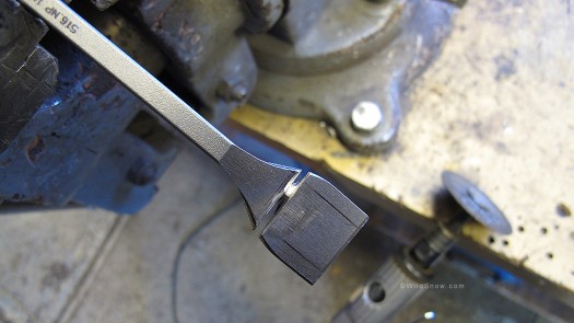 I did the chop with a small cutoff wheel. A disk grinder would work as well. I did the chop with a small cutoff wheel. A disk grinder would work as well.