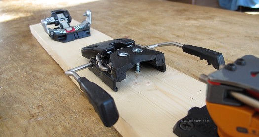 I made three new holes in the brake to attach to ski. The rear holes go through a beefy steel plate but could do with some support underneath. I made three new holes in the brake to attach to ski. The rear holes go through a beefy steel plate but could do with some support underneath.