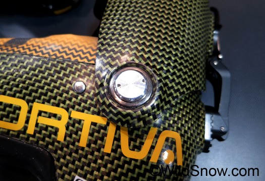La Sportiva user serviceable cuff pivot bushing. La Sportiva user serviceable cuff pivot bushing.