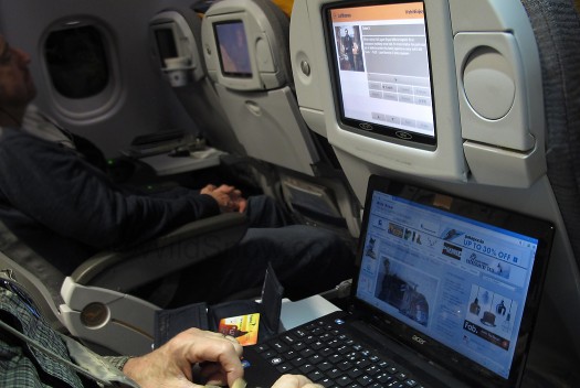 In-flight internet on Lufthansa is a bit slow, but it works. I could not resist.