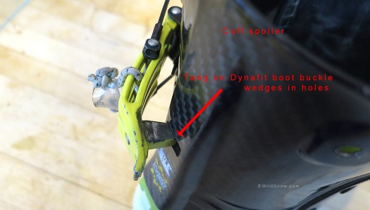 Dynafit backcountry skiing boot cuff latch. Dynafit backcountry skiing boot cuff latch.
