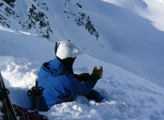 Rope work while ski mountaineering in Alaska. Rope work while ski mountaineering in Alaska.