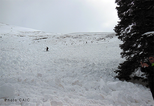Sheep Creek avalanche debris field. Can you imagine coming on this scene, knowing at least five people are buried. I can barely wrap my head around it. Photo from Colorado Avalanche Information Center, used for educational purposes. Sheep Creek avalanche debris field. Can you imagine coming on this scene, knowing at least five people are buried. I can barely wrap my head around it. Photo from Colorado Avalanche Information Center, used for educational purposes.