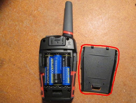 Battery case open (with our own hybrid AAs), no gasket but easy to access for swaps. Battery case open (with our own hybrid AAs), no gasket but easy to access for swaps.