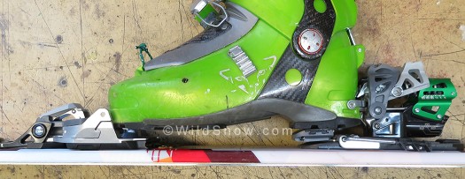 Dynafit Beast set up for measuring various parts, old but still viable ZZero 'Green Machine' boot inserted. Dynafit Beast set up for measuring various parts, old but still viable ZZero 'Green Machine' boot inserted.