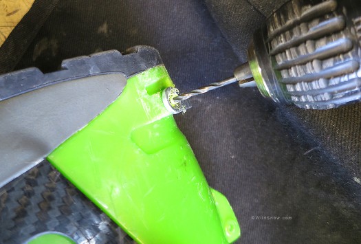 After inserting the rear screw to lock fitting in place, drill pilot holes for side screws using a small drill bit, 1/16 diameter. After inserting the rear screw to lock fitting in place, drill pilot holes for side screws using a small drill bit, 3/32 or 1/16 diameter.
