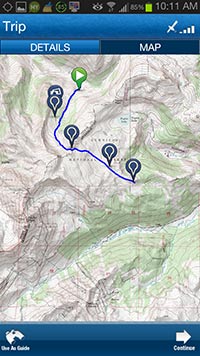 Trimble Navigator app on my Galaxy Note showing a route obtained from their cloud database. Trimble Navigator app on my Galaxy Note showing a route obtained from their cloud database.