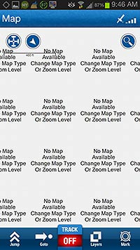 If you zoom your map too much, you get this, then have to zoom back down for a visible map. This annoyance definitely needs a fix. If you zoom your map too much, you get this, then have to zoom back down for a visible map. This annoyance definitely needs a fix.