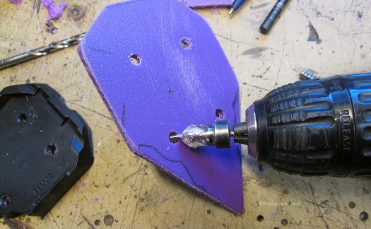 Lightly countersink the bottom side to allow for raised ski surface around screw insertions. I did this on both sides to remove plastic burrs and so I didn't have to remember top from bottom. Don't overdo it. Lightly countersink the bottom side to allow for raised ski surface around screw insertions. I did this on both sides to remove plastic burrs and so I didn't have to remember top from bottom. Don't overdo it.
