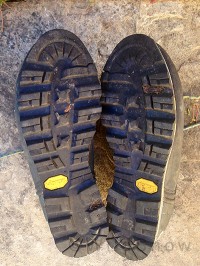 Lugged Vibram soles grip on rock Lugged Vibram soles grip on rock