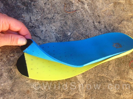 Two piece insole helps to customize fit Two piece insole helps to customize fit