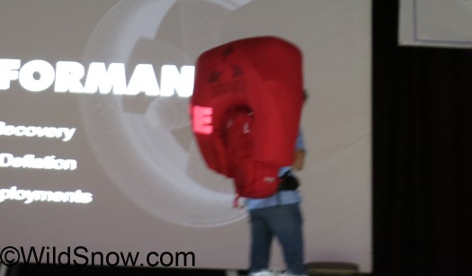 Nathan blowing up the bag in front of live audience. Folks did pay attention, especially some of the rival airbag people. Nathan blowing up the bag in front of live audience. Folks did pay attention, especially some of the rival airbag people.