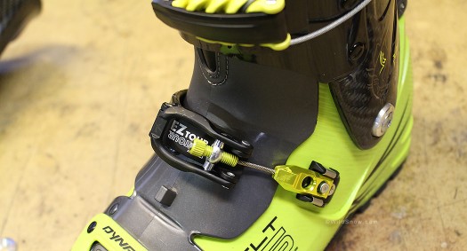 Another view, showing the La Sportiva buckle anchor and how nicely the buckle rides on top of the boot tongue. Another view, showing the La Sportiva buckle anchor and how nicely the buckle rides on top of the boot tongue.