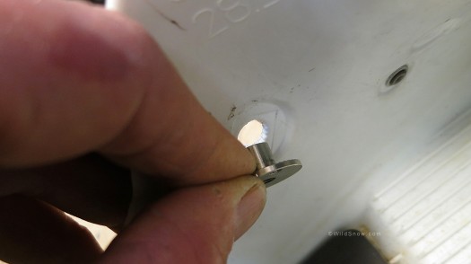 T-nut is inserted from the inside, OEM hole may be as large as needed but can be bored out to .375 inch if necessary. T-nut is inserted from the inside, OEM hole may be as large as needed but can be bored out to .375 inch if necessary.