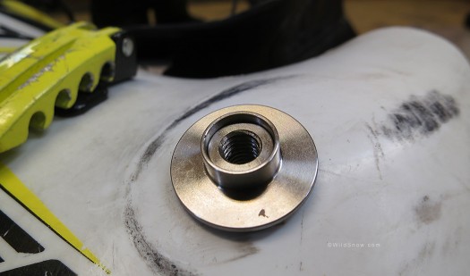 Exterior shoulder washer over the T-nut, this whole assembly doesn't move after everything is grinched down. Instead, the included Delrin bushing moves on the stainless steel. Exterior shoulder washer over the T-nut, this whole assembly doesn't move after everything is grinched down. Instead, the included Delrin bushing move on the stainless steel.