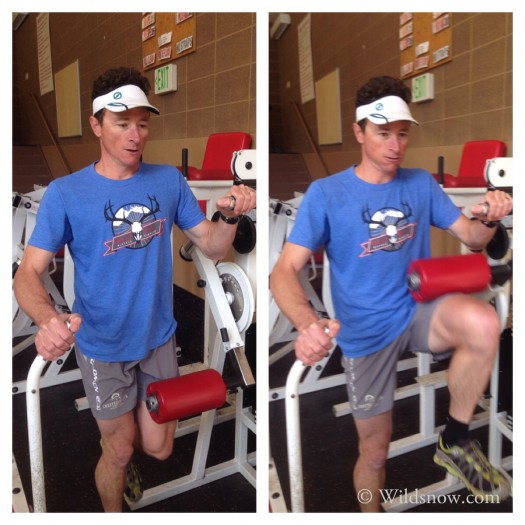 Here's the same machine just utilizing resistance against the quad assimilating a skier's ski touring motion as they go uphill. Strong focus again on the hip flexor. Here's the same machine just utilizing resistance against the quad assimilating a skier's ski touring motion as they go uphill. Strong focus again on the hip flexor.