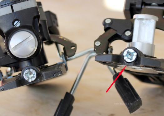 New Radical version to right has a small plastic bit protruding under the boot-length adjustment screw. Previous version at left doesn't have this. It's probably a reinforcement. New Radical version to right has a small plastic bit protruding under the boot-length adjustment screw. Previous version at left doesn't have this. It's probably a reinforcement.