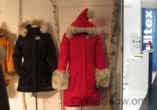 Moving along. We tried to snag one of these for Lisa's swag sack. No luck. Wildsnow ISPO Award: Best Combo of Fur and Gore-tex. Moving along. We tried to snag one of these for Lisa's swag sack. No luck. Wildsnow ISPO Award: Best Combo of Fur and Gore-tex.