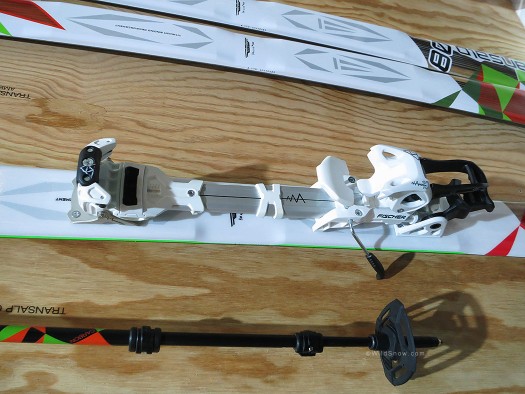 Transalp line includes niceties such as pre-cut skins, adjustable poles (funny how people still use those klunky things) and several bindings. Transalp line includes niceties such as pre-cut skins, adjustable poles (funny how people still use those klunky things) and several bindings.